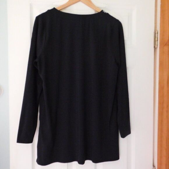 Lands' End Long Sleeve Swim Cover Up Rashguard Shirt Tunic Black Sz Large - Picture 5 of 5